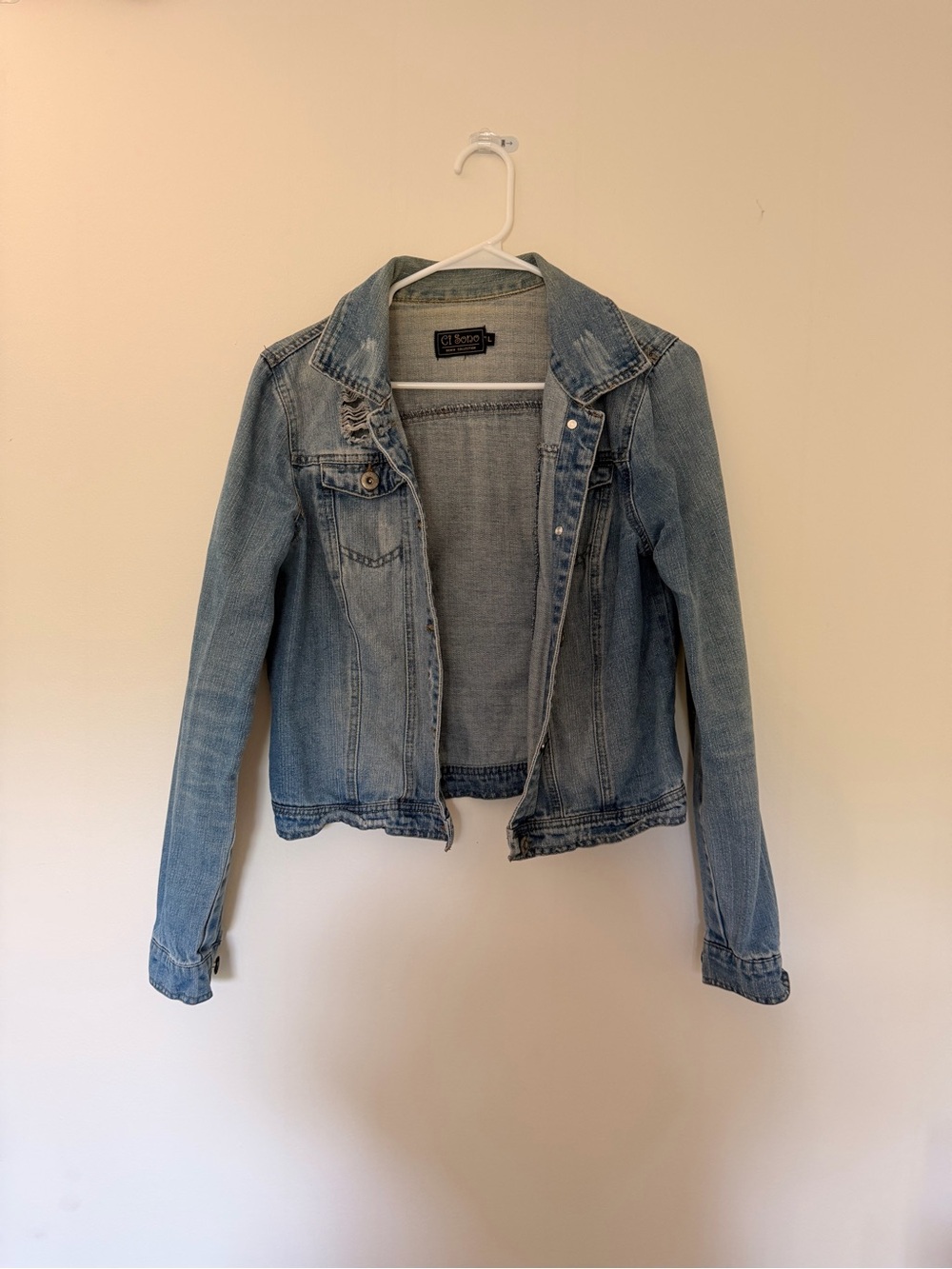 Light Wash Denim Jacket - Women's Blue Jean Jacket- Fits Like Small- Good